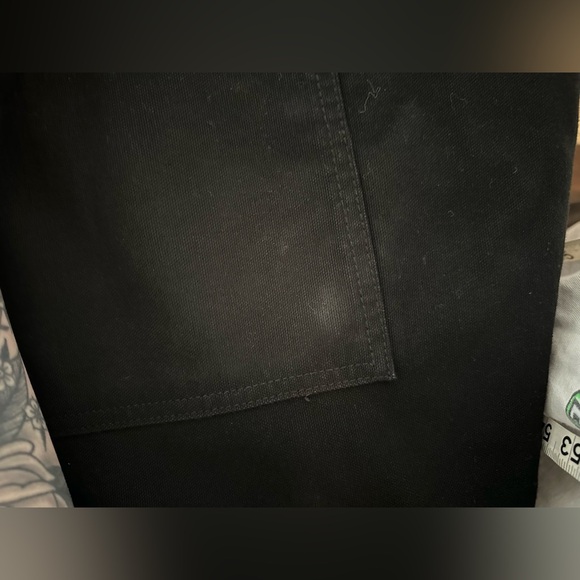 Carhartt WIP Work In Progress Fatigue Pant Heavy Canvas Black Workwear Crop - Picture 7 of 8